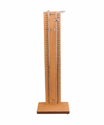 PHY-FLU-038 LARGE MANOMETER GLASS ON WOODEN STAND