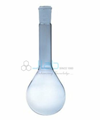 LGW-133 FLASK PEAR SHAPED Two Necks, side neck at angle.
