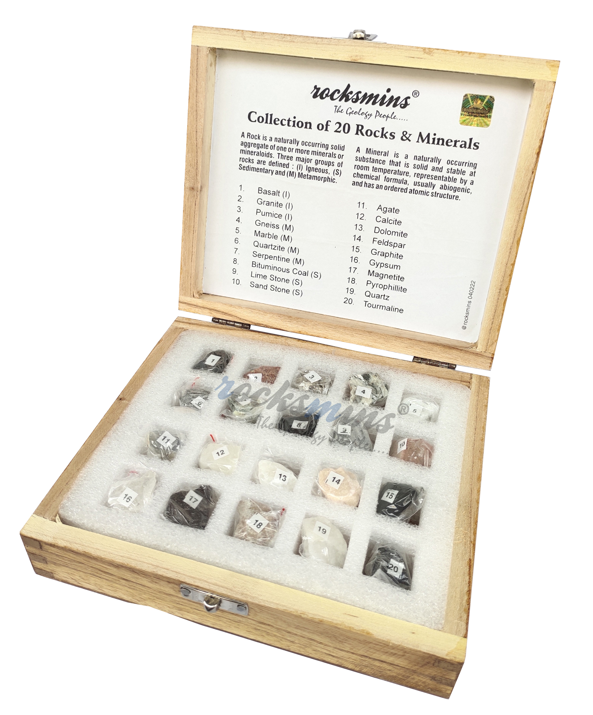 PHY-MESS-01 ROCKS & MINERALS COLLECTION SET(SET OF 10) WOODEN TRAY PHY-MESS-01 ROCKS & MINERALS COLLECTION SET(SET OF 10) WOODEN TRAY