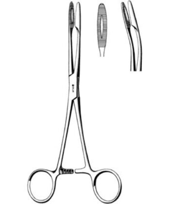 HSI-1026 MAIER UTERINE DRESSING FORCEPS CURVED