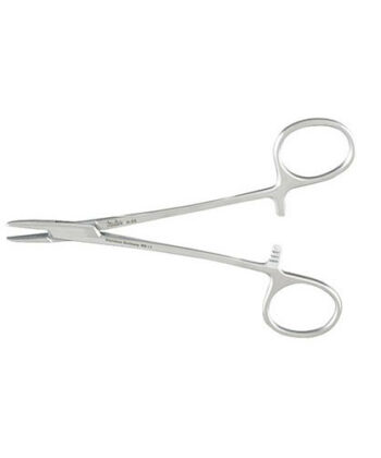HSI-328 BROWN NEEDLE HOLDER WITH BOX JOINT CONVEX JAWS WITH FINE SERRATION FOR EASY TYING OF SUTURES