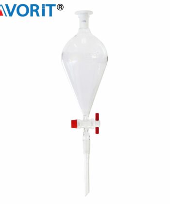LGW-220 SEPARATING FUNNELS, with PTFE Key, Stopcock, Interchangeable Stopper Globe Shape with Plain Stem.