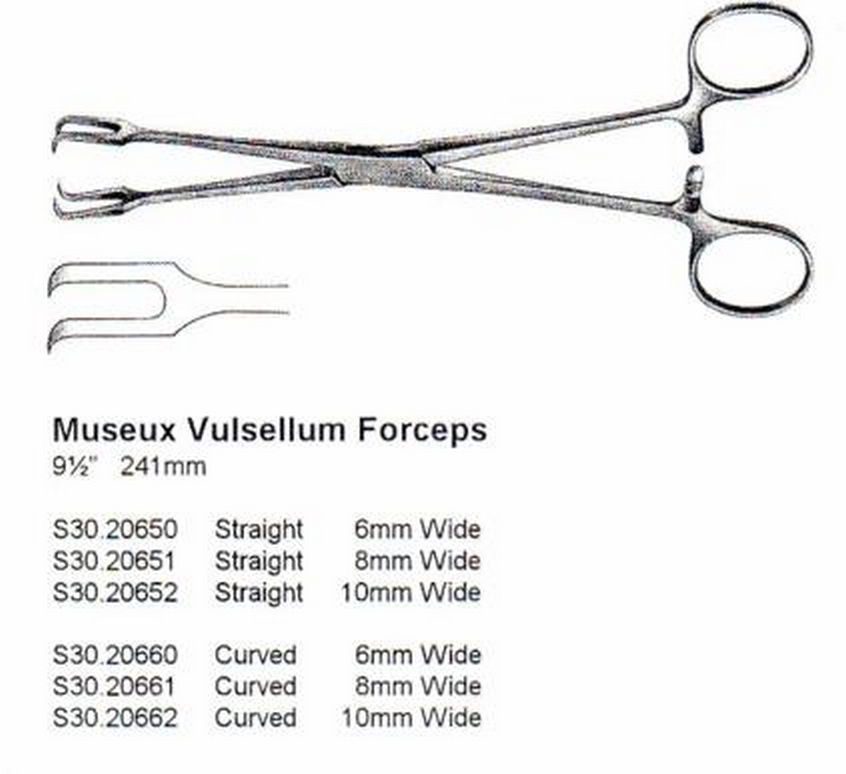 HSI-1040 MUSEUX UTERINE VULSELLUM FORCEPS CURVED HSI-1040 MUSEUX UTERINE VULSELLUM FORCEPS CURVED