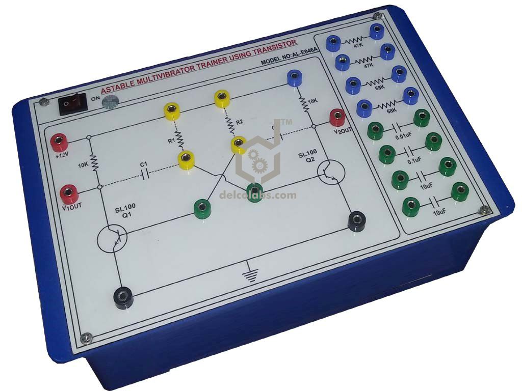 PAO-E046A ASTABLE MULTIVIBRATOR TRAINER (USING TRANSISTOR) PAO-E046A ASTABLE MULTIVIBRATOR TRAINER (USING TRANSISTOR)