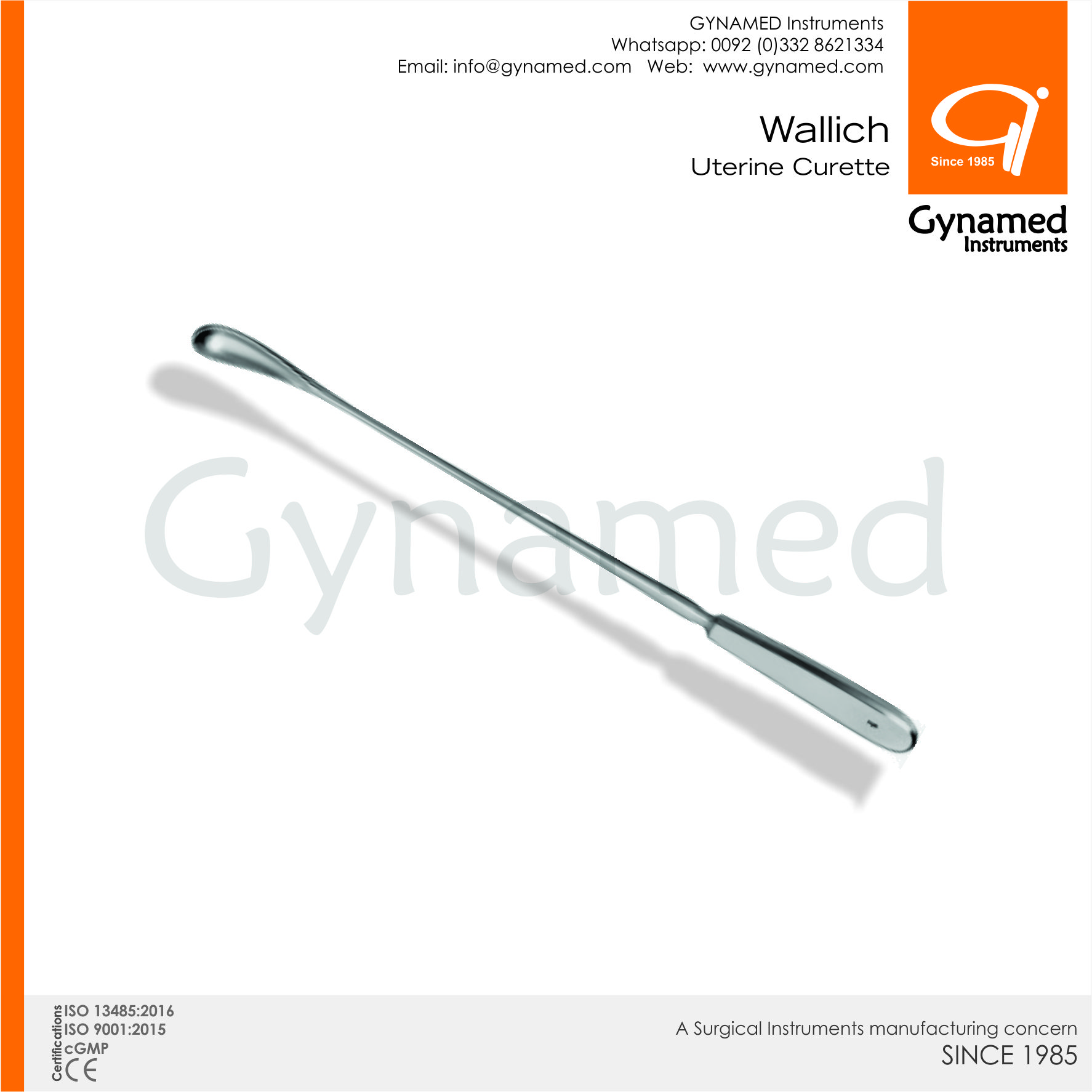 HSI-1102 WALLICH PLACENTA CURETTE HSI-1102 WALLICH PLACENTA CURETTE