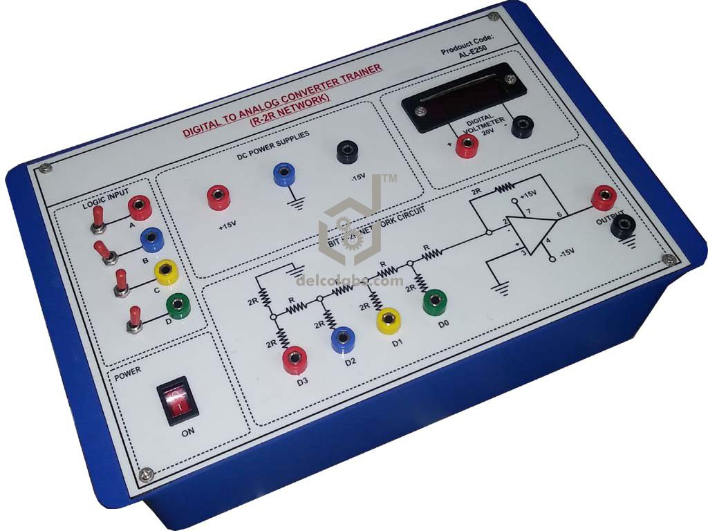 PDE-E250 DIGITAL TO ANALOG CONVERTER TRAINER USING R-2R LADDER NETWORK (4BIT) PDE-E250 DIGITAL TO ANALOG CONVERTER TRAINER USING R-2R LADDER NETWORK (4BIT)
