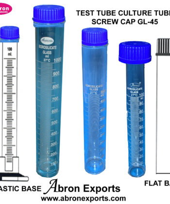 LGW-87 TUBES CULTURE MEDIA Amber Color Flat Bottom, with screw Cap and Rubber Liner.