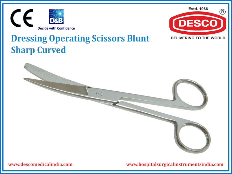 HSI-135 OPERATING/ NURSES/ DRESSING SCISSORS, BLUNT/SHARP CURVED HSI-135 OPERATING/ NURSES/ DRESSING SCISSORS, BLUNT/SHARP CURVED