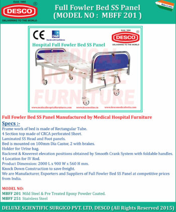 HF-107 FULL FOWLER BED WITH SS PANEL