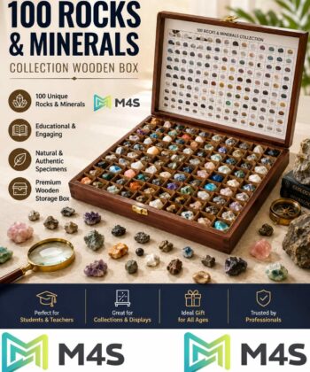 PHY-MESS-02 ROCKS & MINERALS COLLECTION SET(SET OF 10) WOODEN CASE