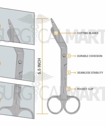 HSI-162 LISTER BANDAGE SCISSORS WITH POCKET CLIP