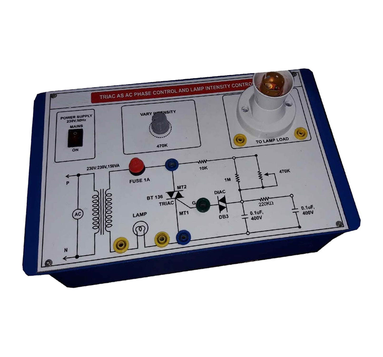 PEDE-037 SINGLE PHASE AC PHASE CONTROL BY TRIAC-DIAC TRAINER PEDE-037 SINGLE PHASE AC PHASE CONTROL BY TRIAC-DIAC TRAINER