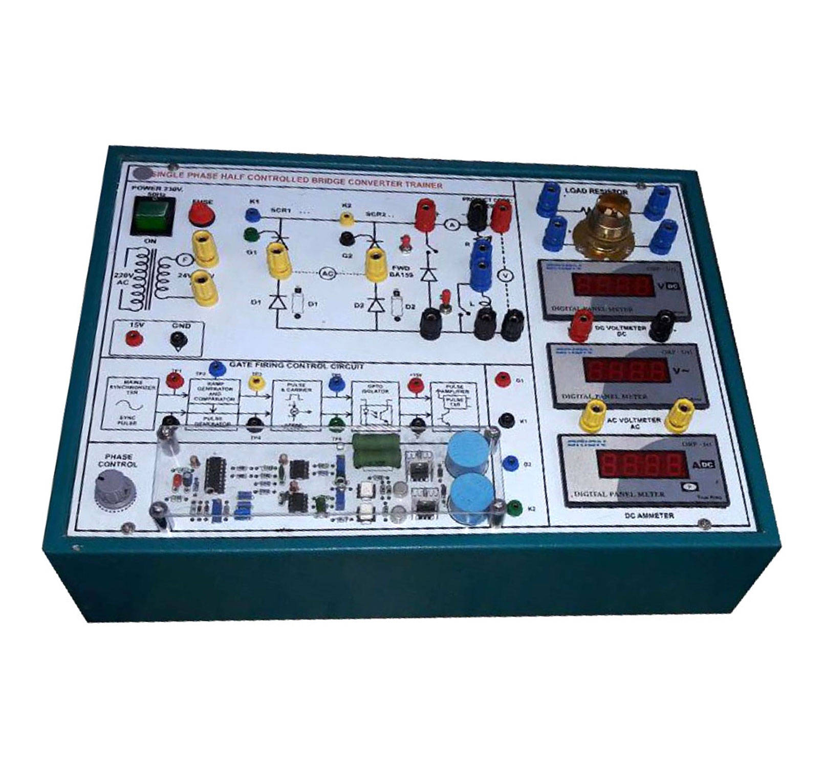 PEDE-307 SINGLE PHASE HALF-FULL WAVE UNCONTROLLED RECTIFIER TRAINER PEDE-307 SINGLE PHASE HALF-FULL WAVE UNCONTROLLED RECTIFIER TRAINER