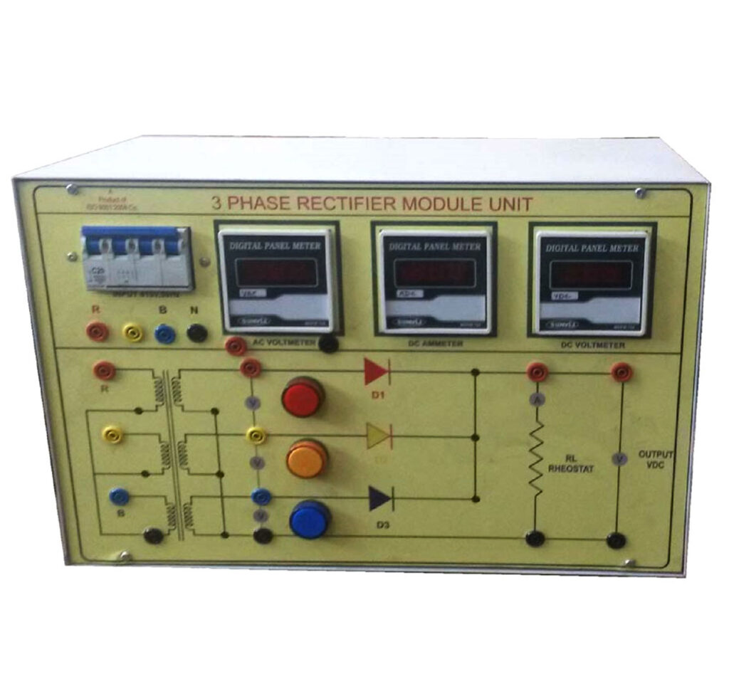 PEDE-310 THREE PHASE HALF WAVE UNCONTROLLED RECTIFIER TRAINER PEDE-310 THREE PHASE HALF WAVE UNCONTROLLED RECTIFIER TRAINER