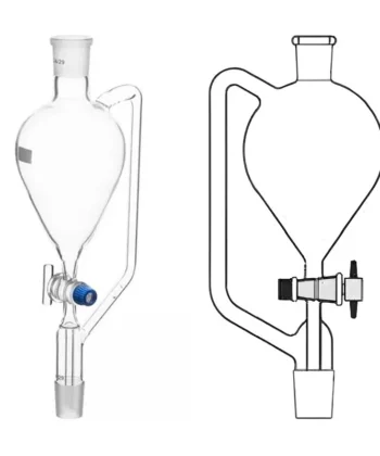 LGW-226 PRESSURE EQUALISING FUNNELS, Pear shape with socket, Stopcock and Stem with Cone.