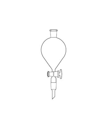 LGW-224 SEPARATING FUNNELS, Pear Shape, with socket, Stopcock, Stem with cone but without stopper.