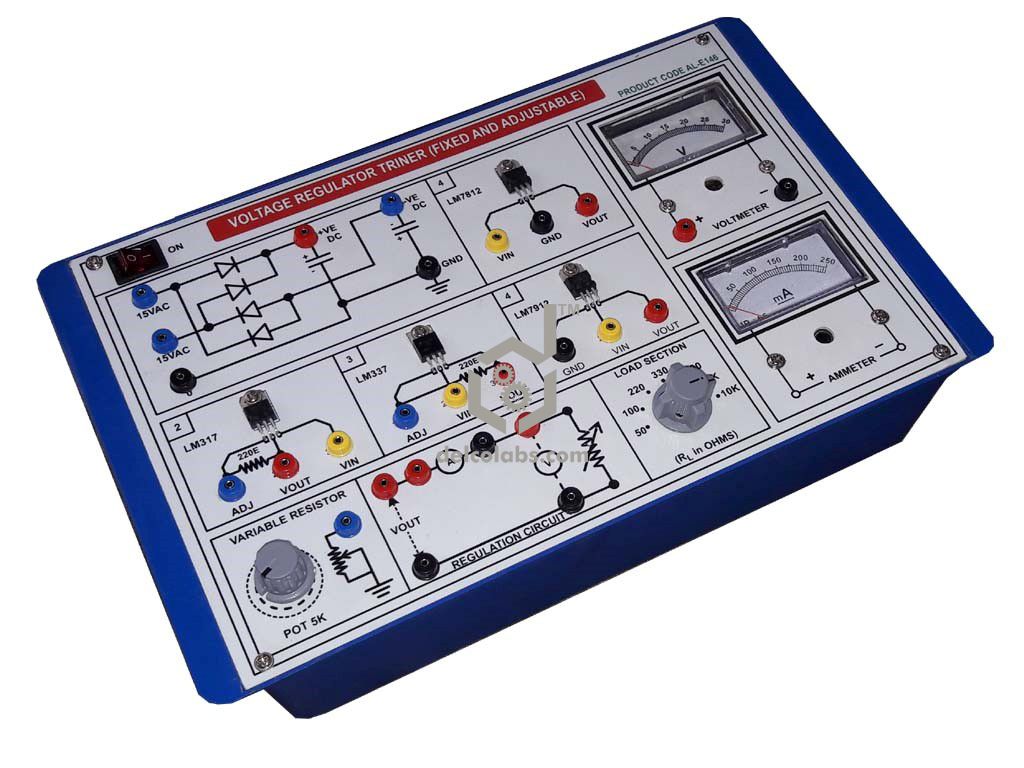 PBE-E025 THREE TERMINAL VOLTAGE REGULATOR TRAINER (FIXED AND ADJUSTABLE) PBE-E025 THREE TERMINAL VOLTAGE REGULATOR TRAINER (FIXED AND ADJUSTABLE)